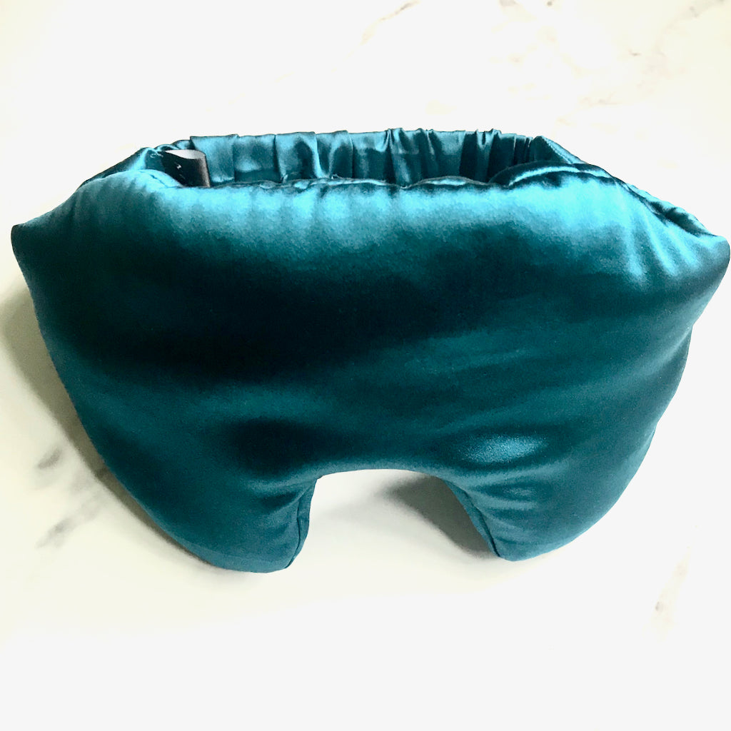 Oversized Silk Eye Mask In Teal