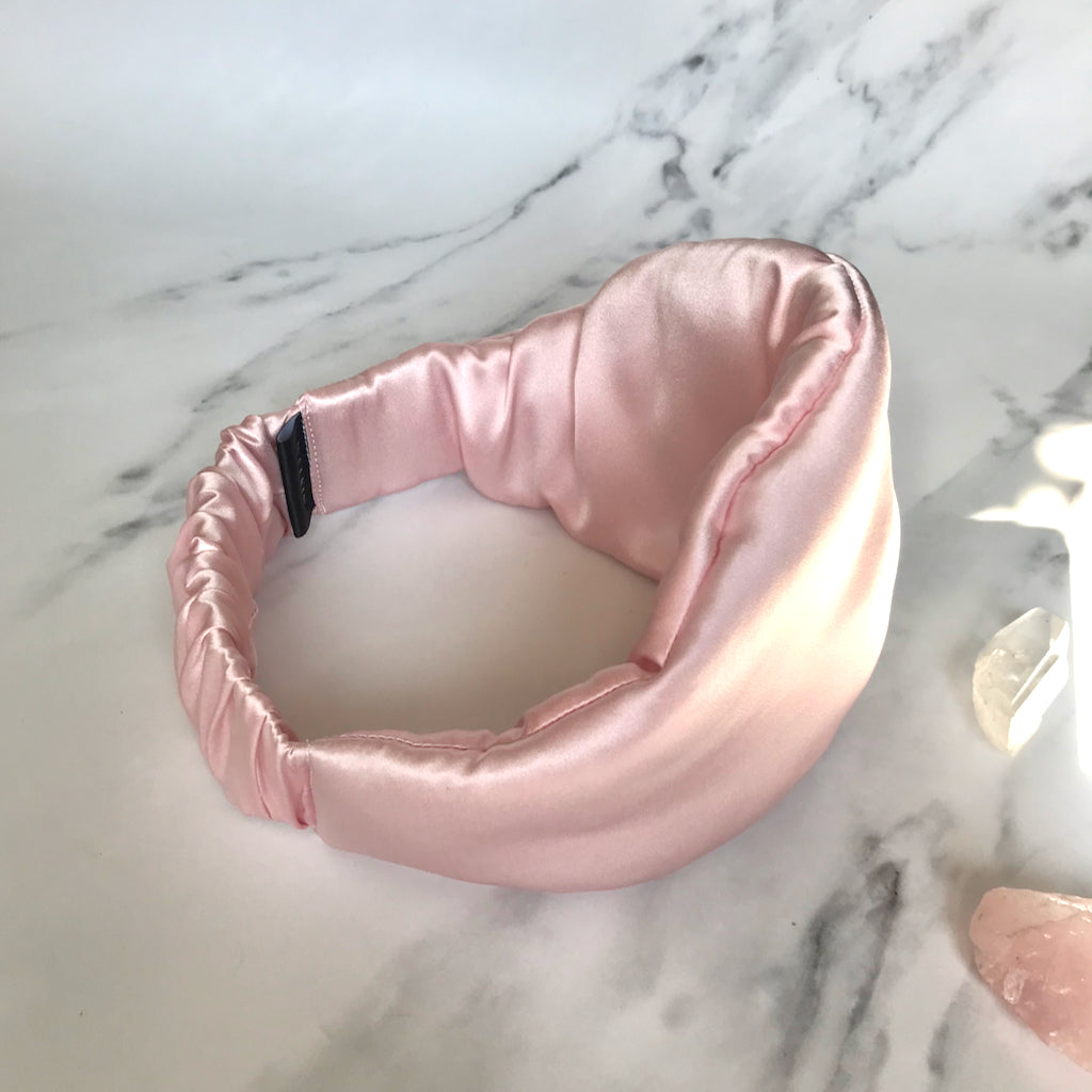 Oversized Silk Eye Mask In Rose Quartz